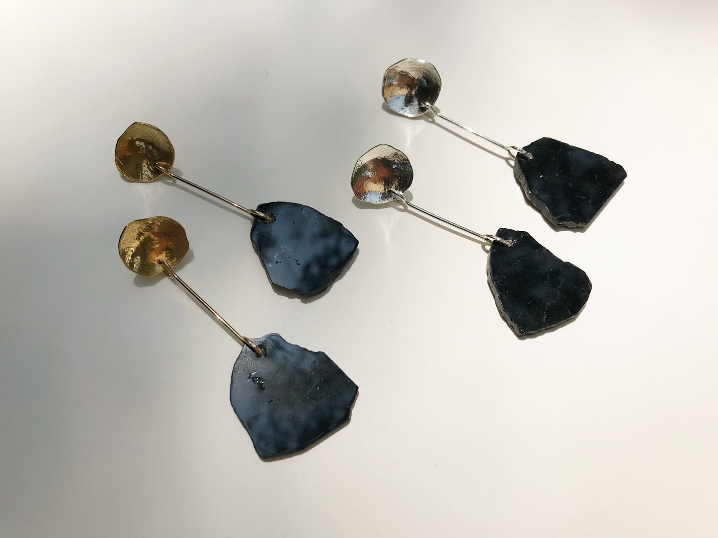 Free Form Black Tourmaline drop earrings