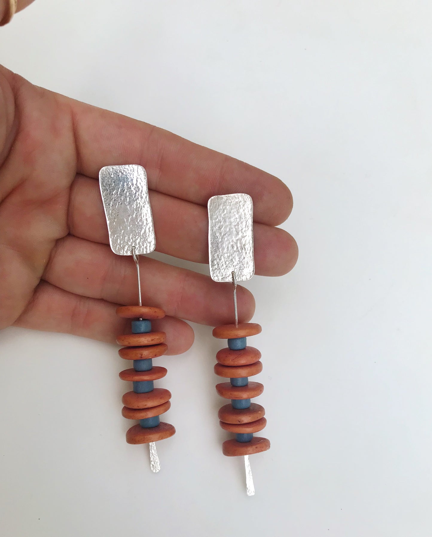 Wood Beaded post earrings