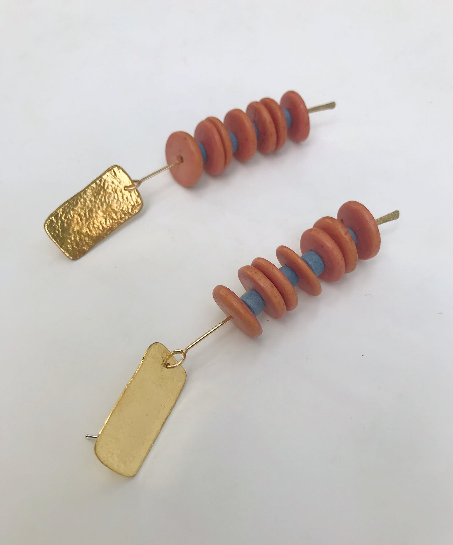 Wood Beaded post earrings
