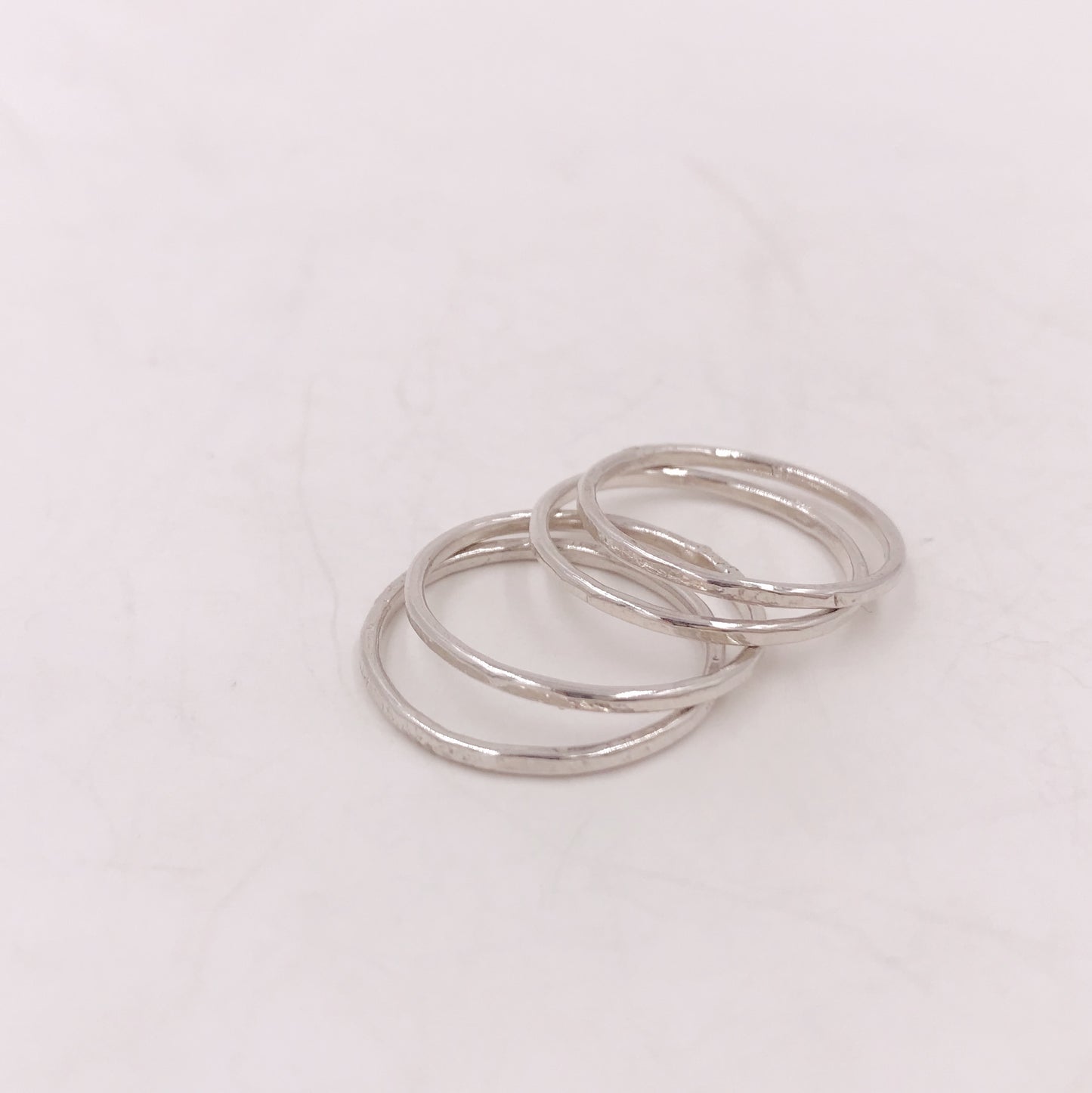 Hammered stacking rings