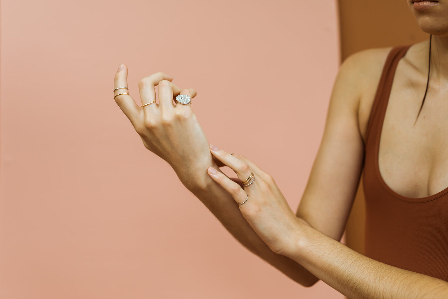 Hammered stacking rings