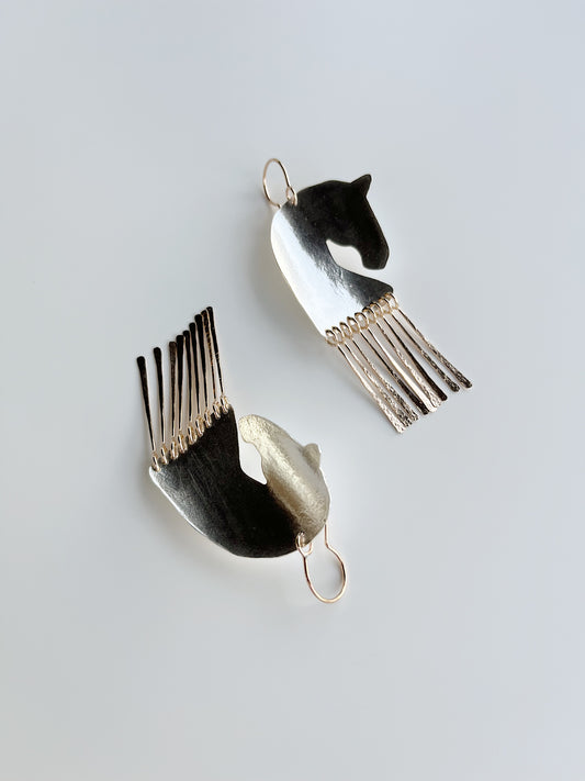 Silver Stallion earrings