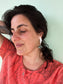 Organic triangle Burma Jade post earrings