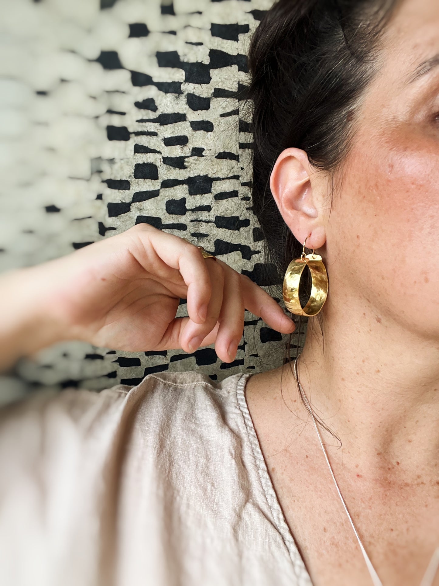 As hoop earrings