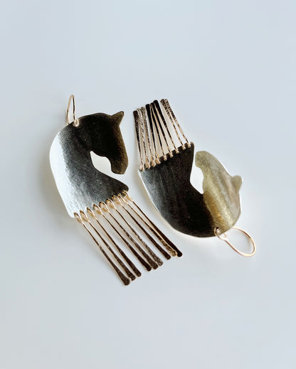 Silver Stallion earrings