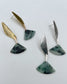 Organic triangle Burma Jade post earrings