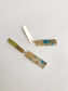 Granite and blue azurite post earrings