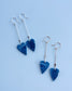 Blue Sponge Coral Heart drop earrings