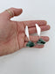 Organic triangle Burma Jade post earrings