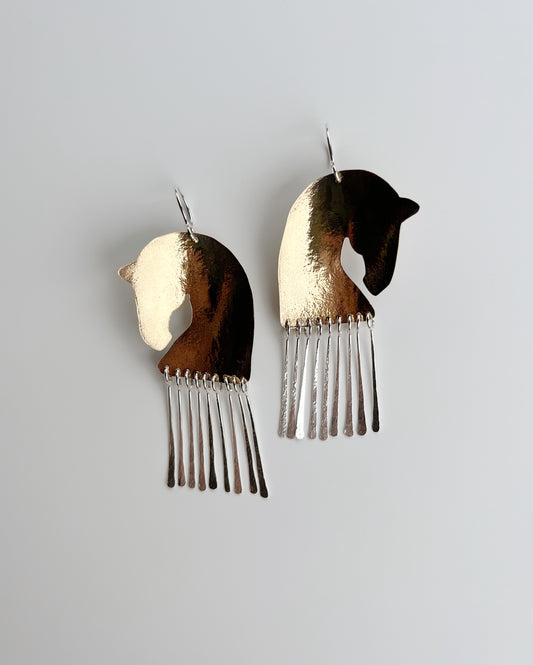 Silver Stallion earrings