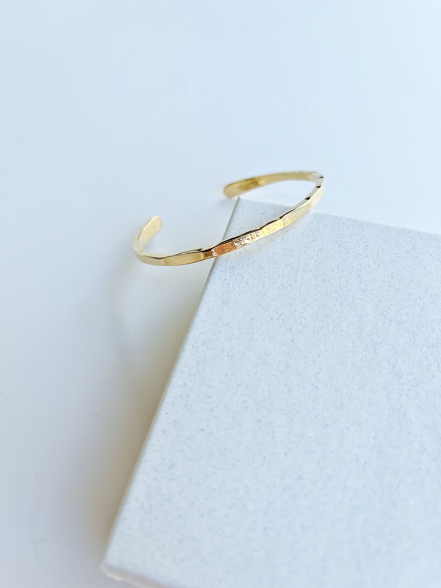 Thin Textured Square Bar Cuff