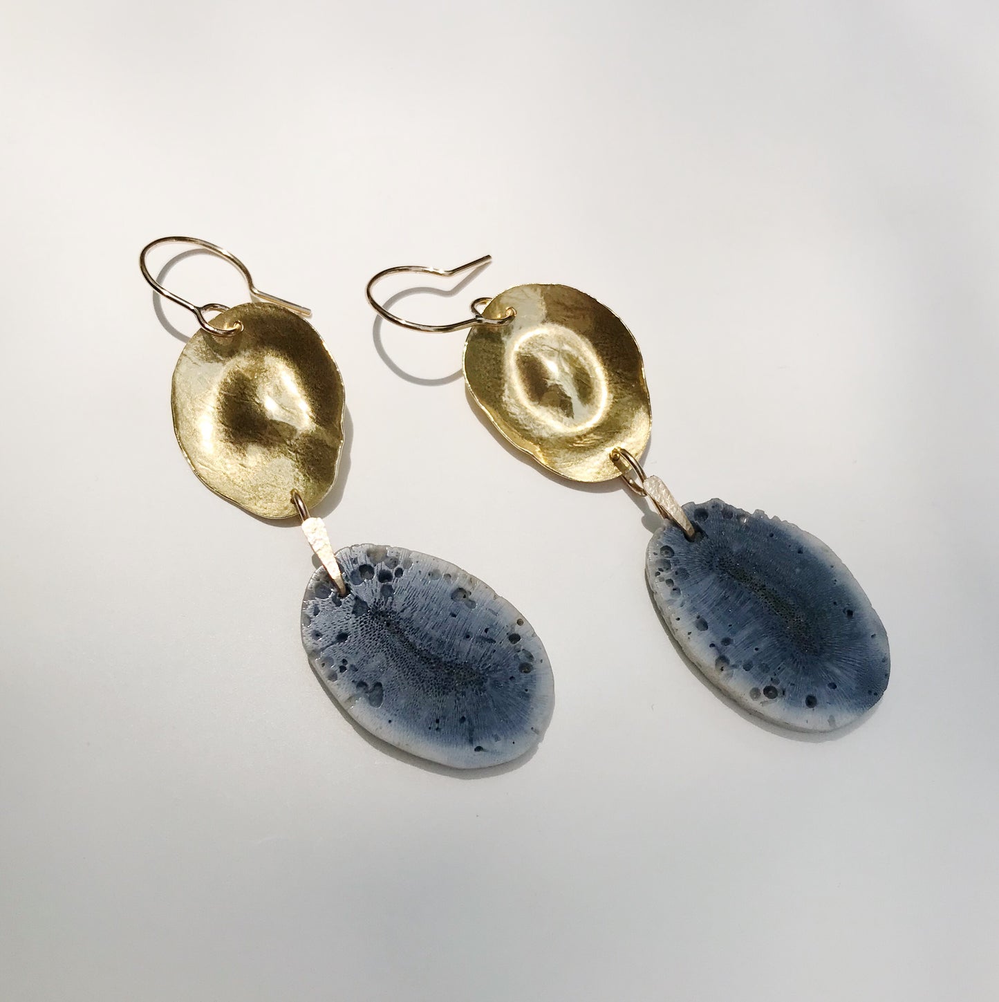 Oval Blue Coral earrings