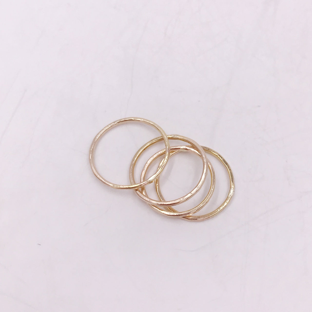 Hammered stacking rings